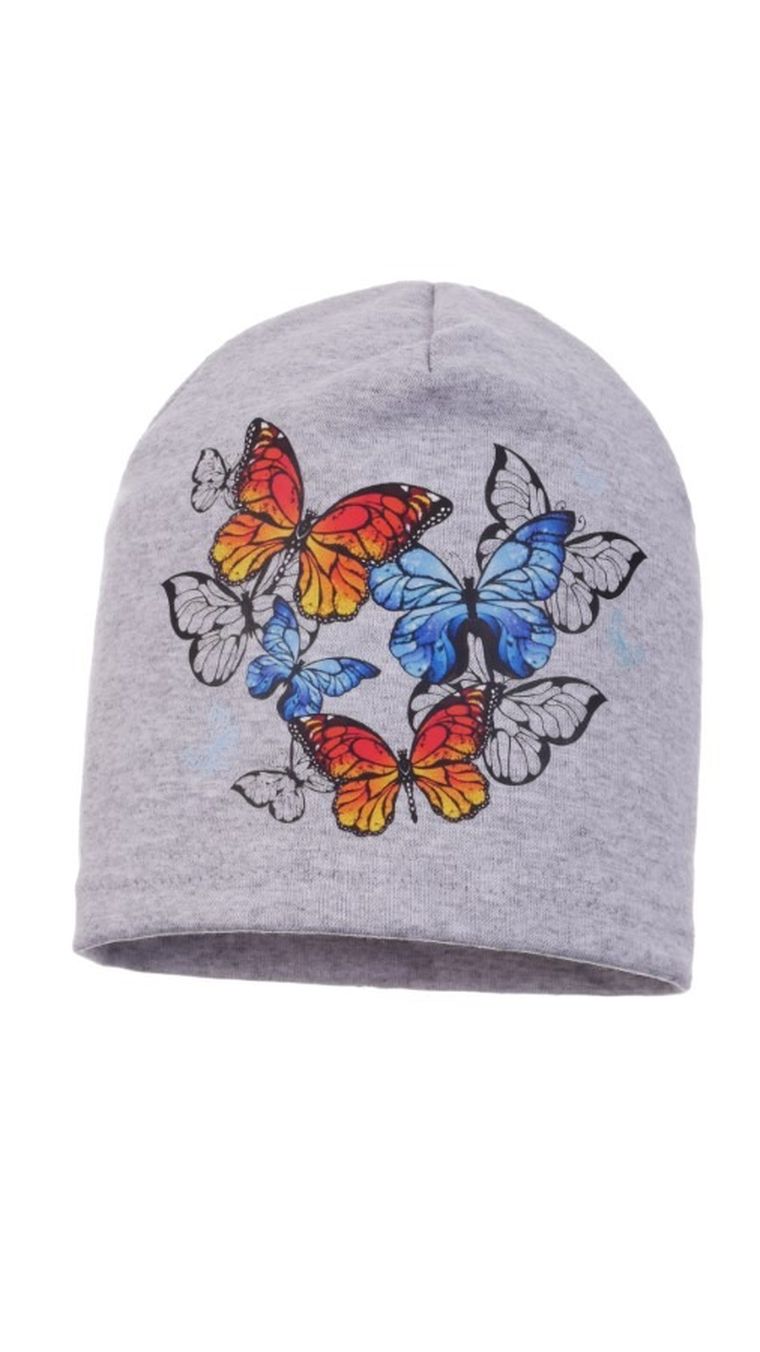 Czapka dziewczęca, szara, Ambra