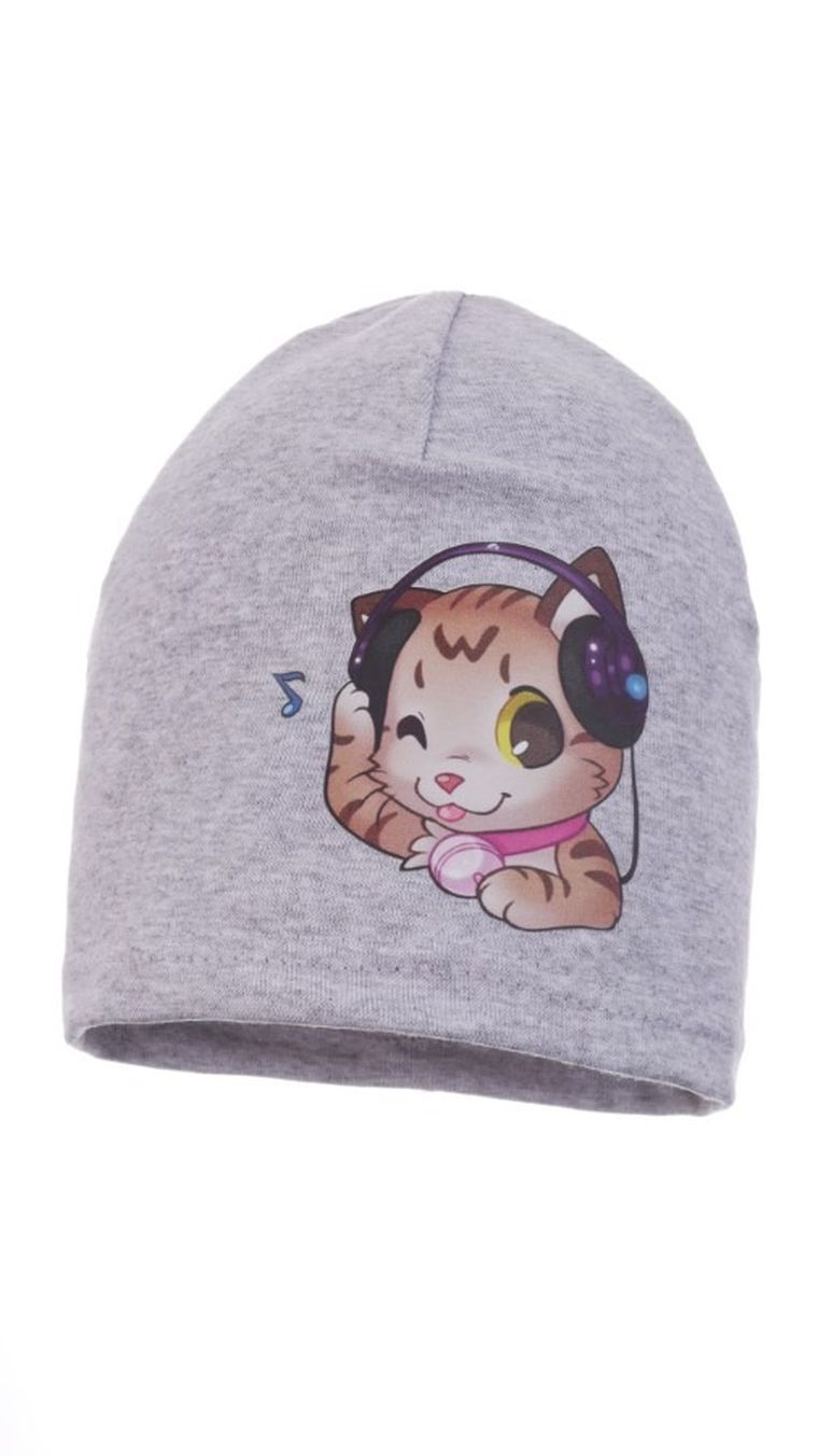 Czapka dziewczęca, szara, Ambra