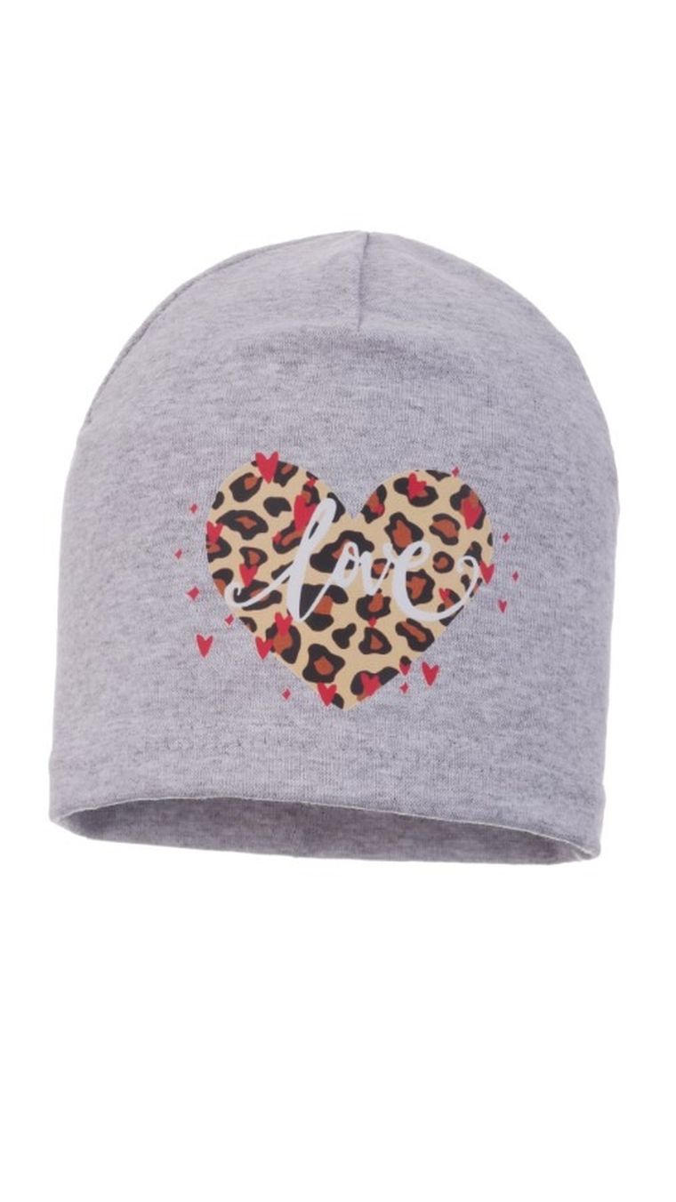 Czapka dziewczęca, szara, Ambra