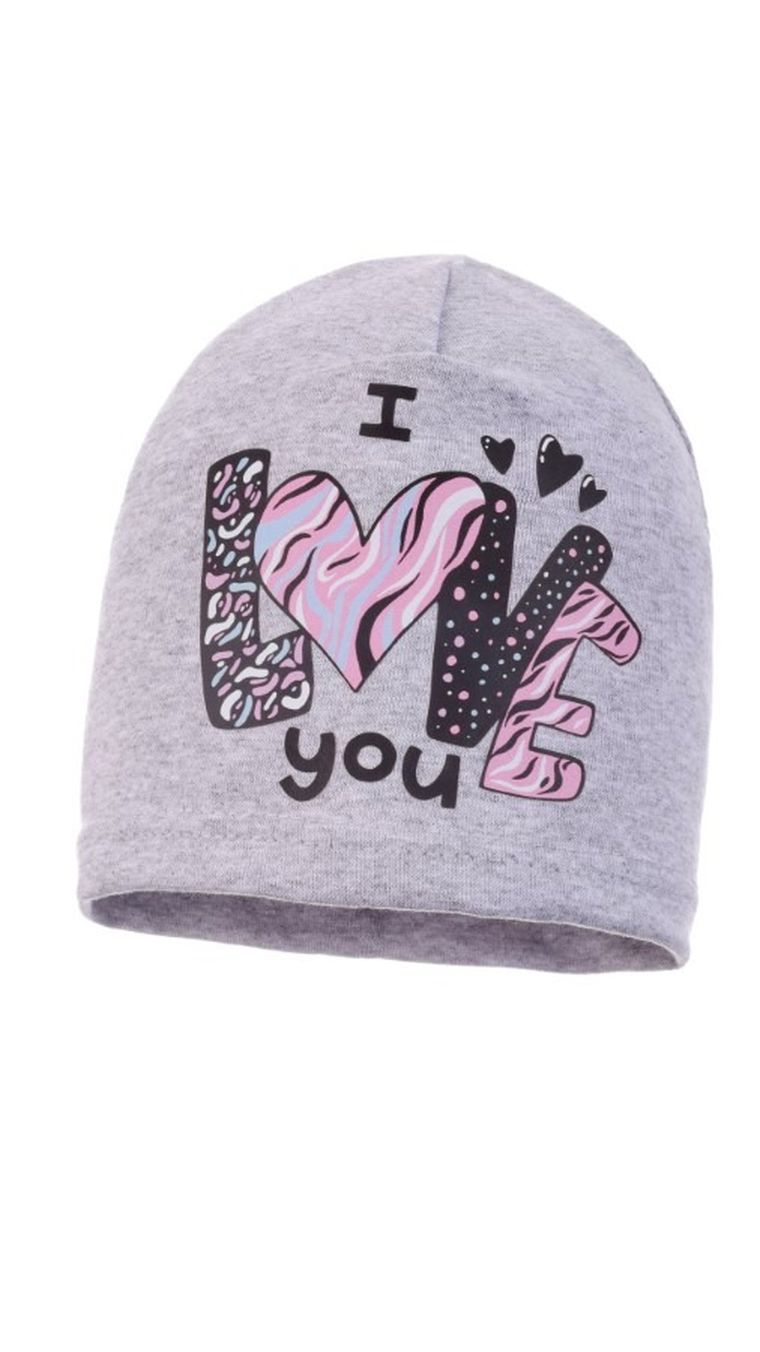 Czapka dziewczęca, szara, Ambra