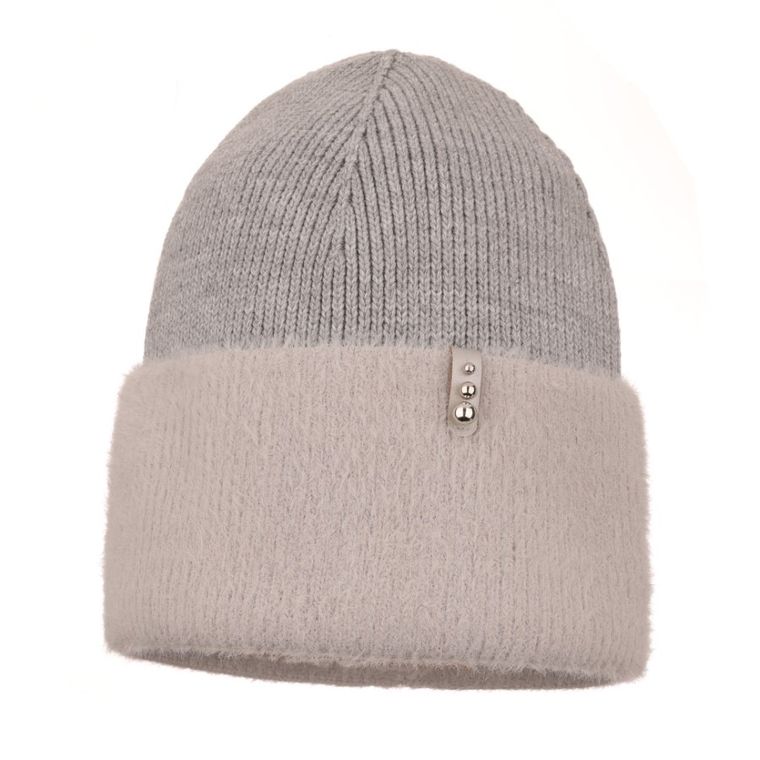 Czapka dziewczęca, szara, Ambra