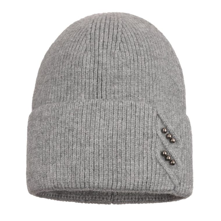 Czapka dziewczęca, szara, Ambra