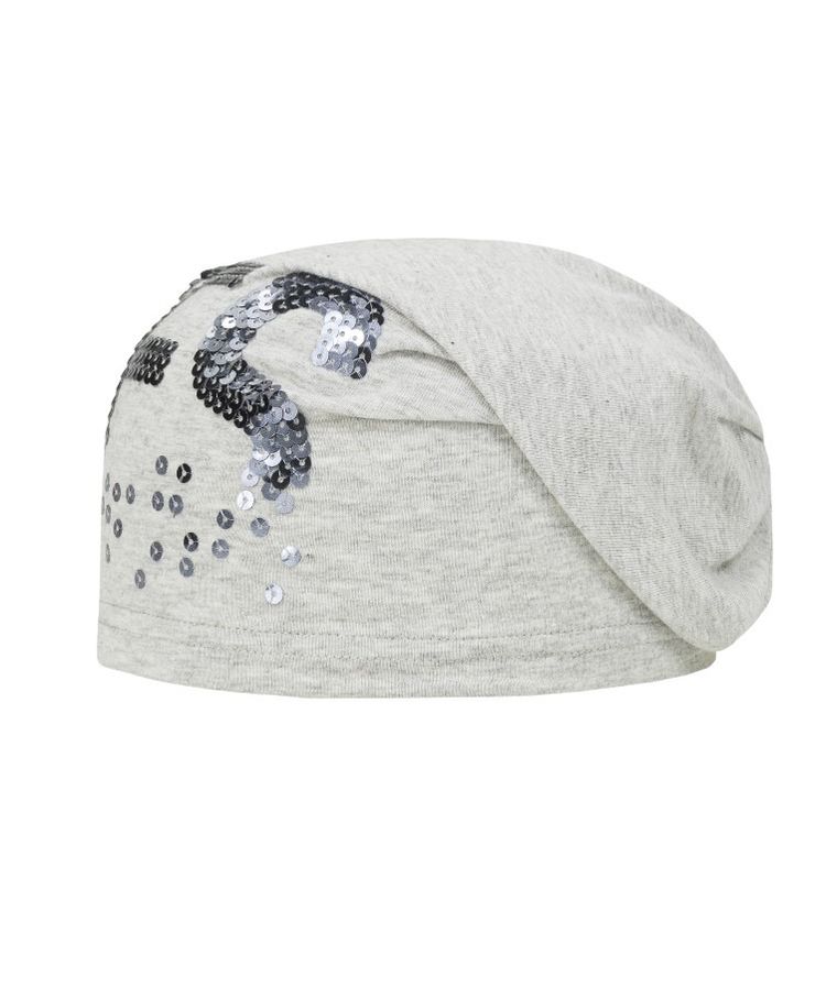 Czapka dziewczęca, szara, cekiny, Yes, Döll