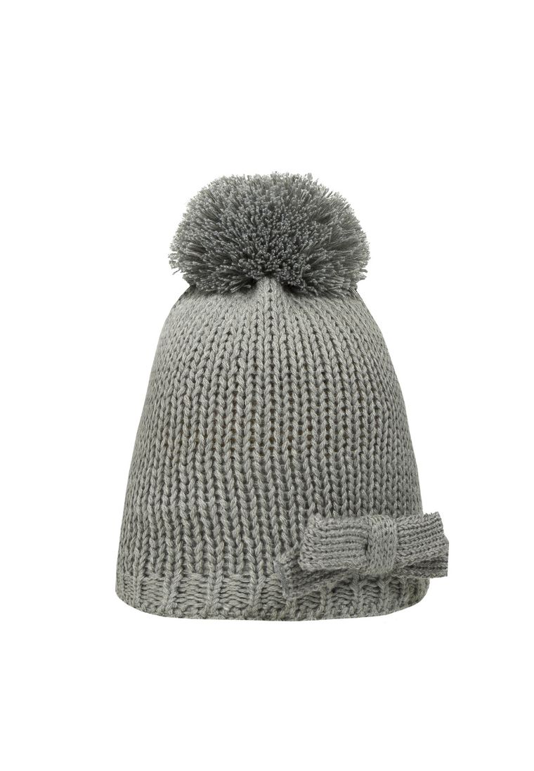 Czapka dziewczęca, szara, kokardka, Döll