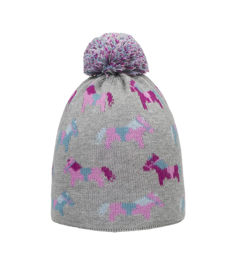 Czapka dziewczęca, szara, koniki, Döll