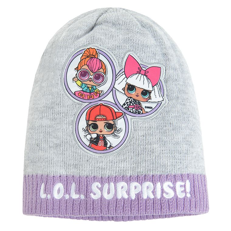 Czapka dziewczęca, szara, L.O.L. Surprise