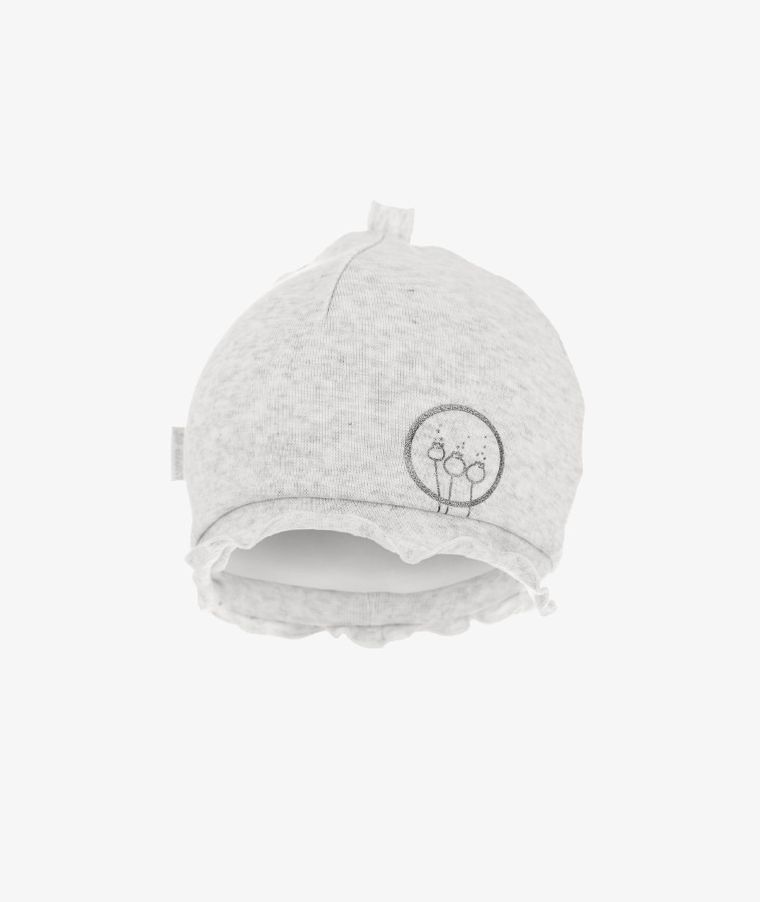 Czapka dziewczęca, szara, podwójna, smerfetka, Iltom