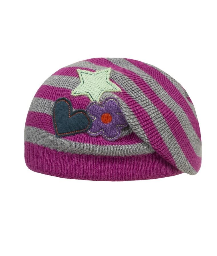 Czapka dziewczęca, szaro-różowa, Döll