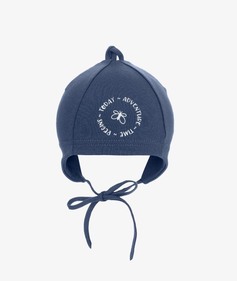 Czapka dziewczęca, wiązana, granatowa, Adventure time, Iltom