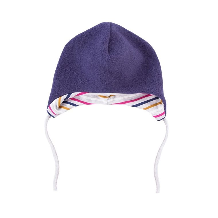 Czapka dziewczęca, wiązana, granatowa, Eevi