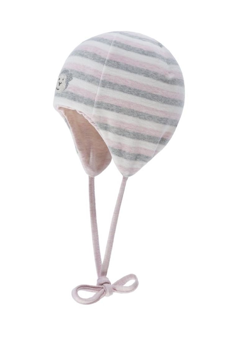 Czapka dziewczęca, wiązana, różowa, Bellybutton