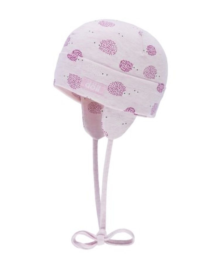 Czapka dziewczęca, wiązana, różowa, Döll