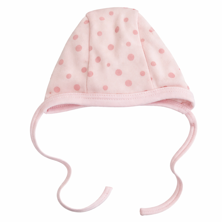 Czapka dziewczęca, wiązana, różowa, Eevi