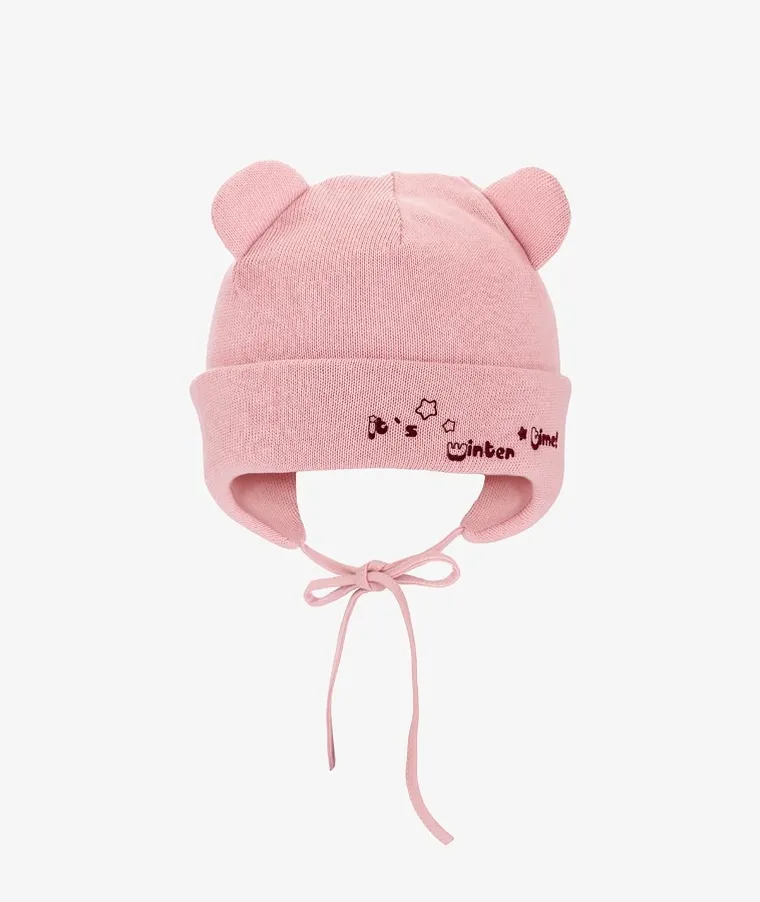 Czapka dziewczęca, wiązana różowa, Iltom