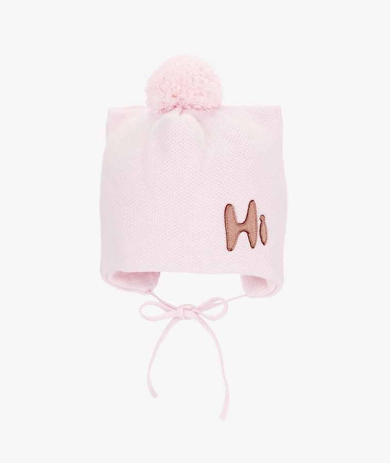 Czapka dziewczęca, wiązana różowa, Iltom