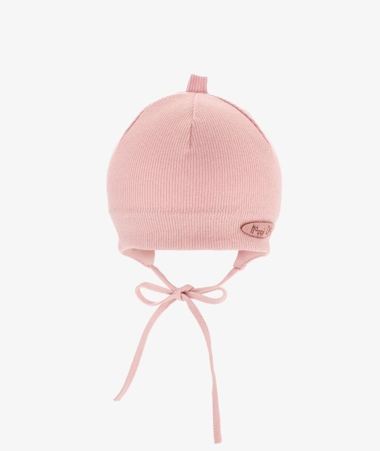 Czapka dziewczęca, wiązana, różowa, Iltom