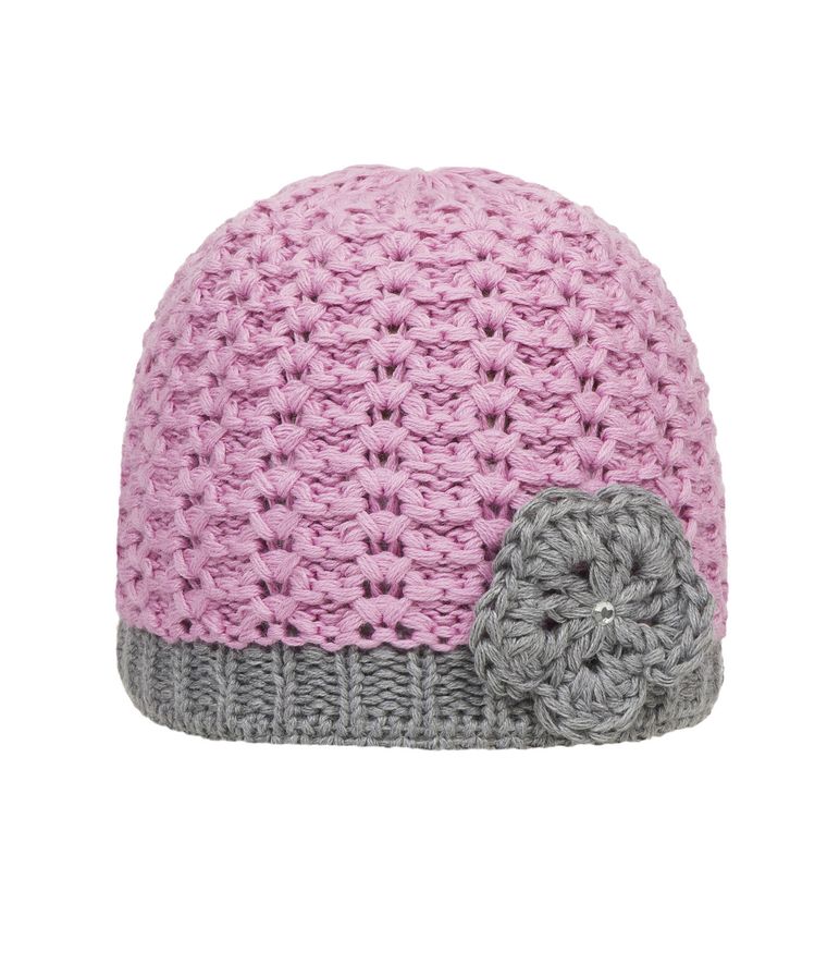 Czapka dziewczęca z wełną, różowa, Döll