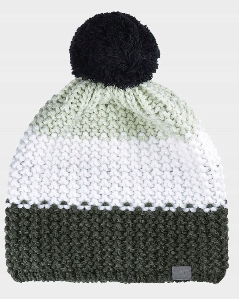 Czapka męska z pomponem, mix, 4F