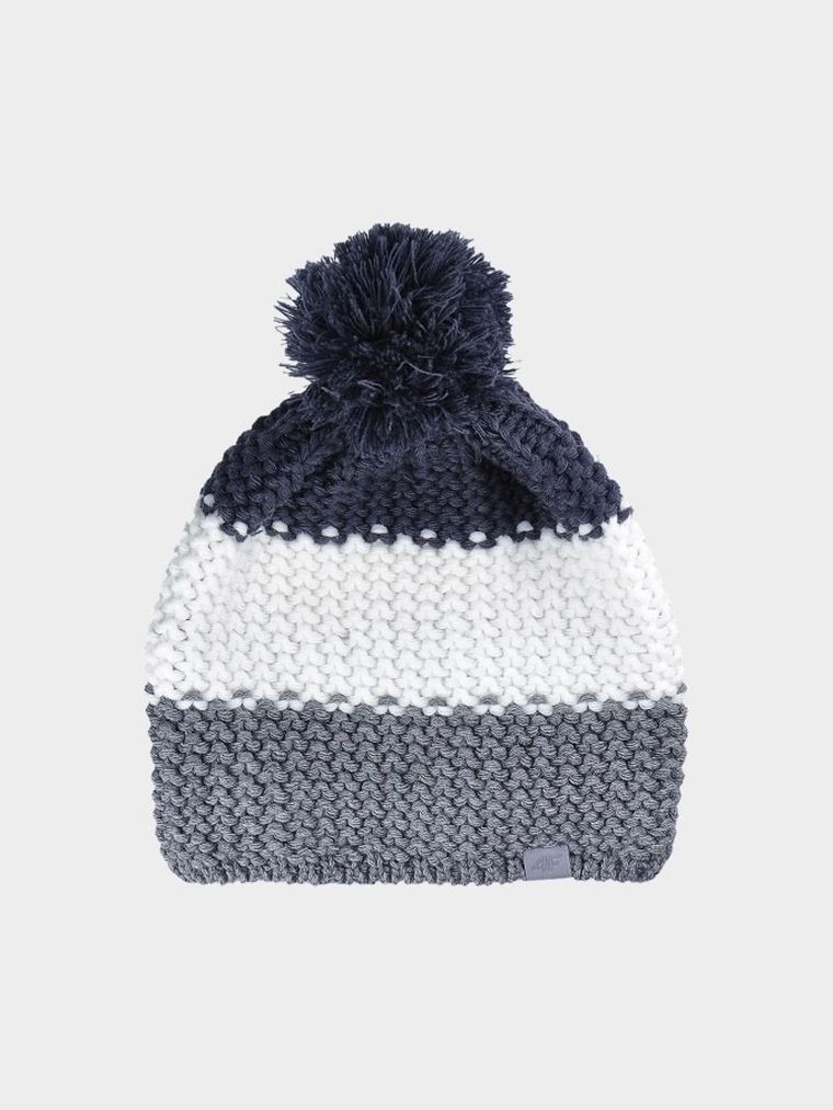 Czapka męska z pomponem, mix, 4F