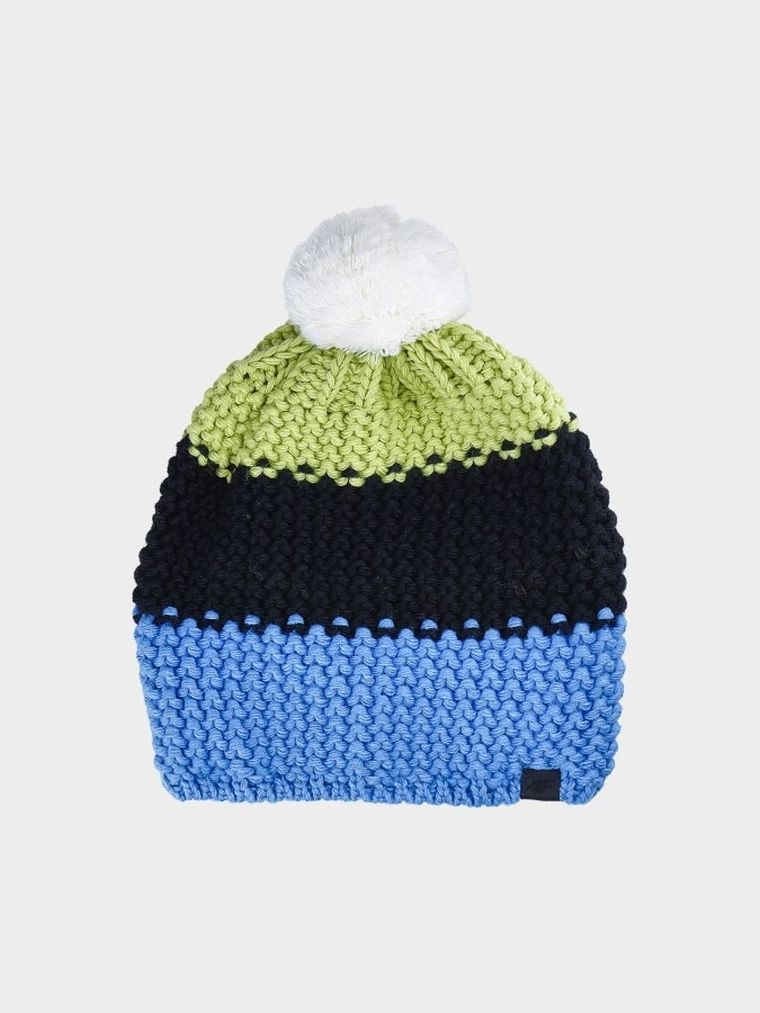 Czapka męska z pomponem, mix, 4F