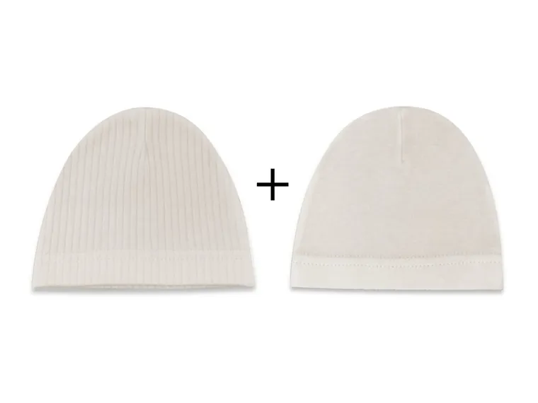 Czapka niemowlęca, beżowa, 2 szt., MimiNu