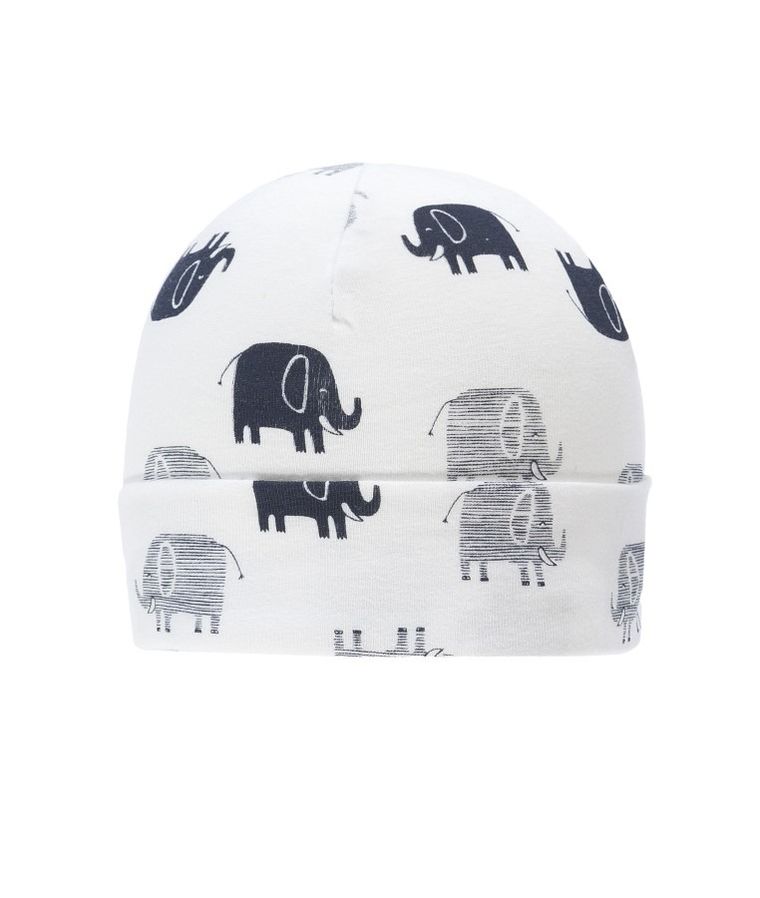 Czapka niemowlęca, biała, słonie, Döll