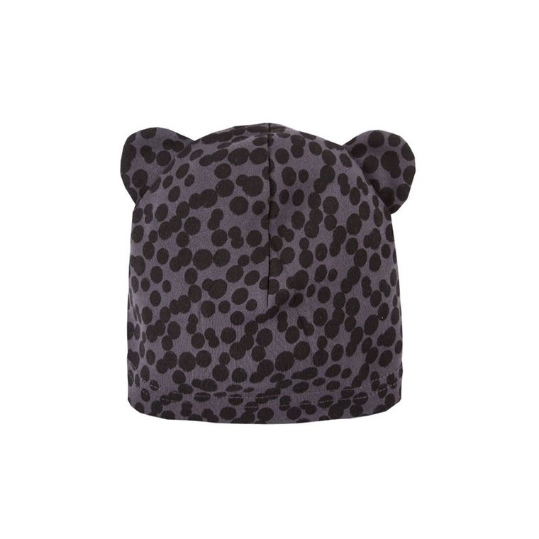 Czapka niemowlęca, ciemnoszara, plamki, uszka, Eevi