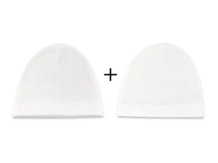 Czapka niemowlęca, ecru, zestaw, 2 szt., MimiNu