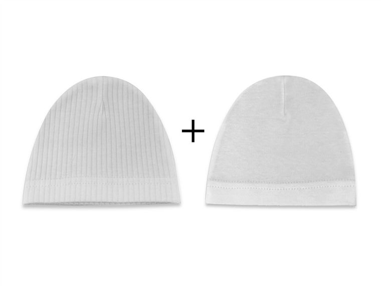 Czapka niemowlęca, szara, zestaw, 2 szt., MimiNu