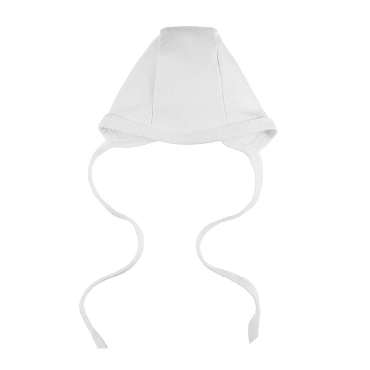 Czapka niemowlęca, wiązana, biała, Eevi