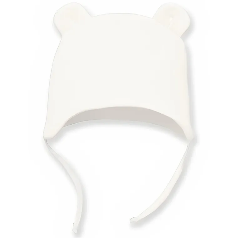 Czapka niemowlęca, wiązana, ecru, Pinokio