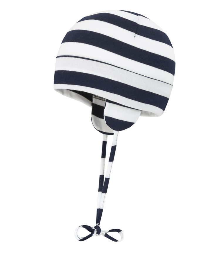 Czapka niemowlęca, wiązana, mix, paski, Döll