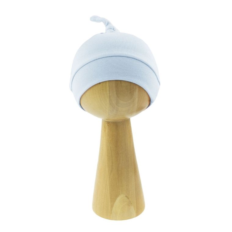 Czapka niemowlęca z supełkiem, niebieska, Nicol