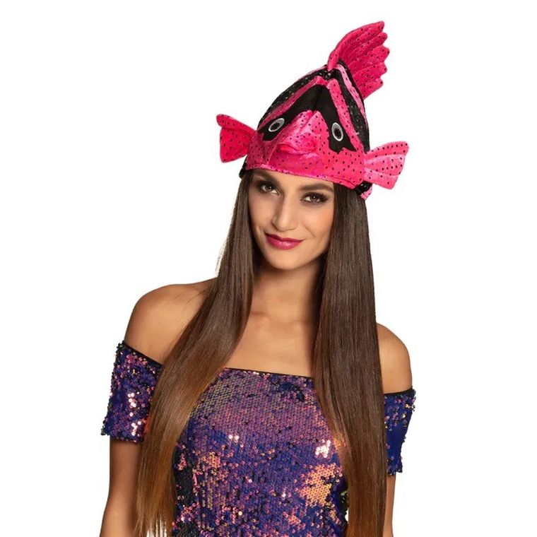 Czapka, ryba, różowa