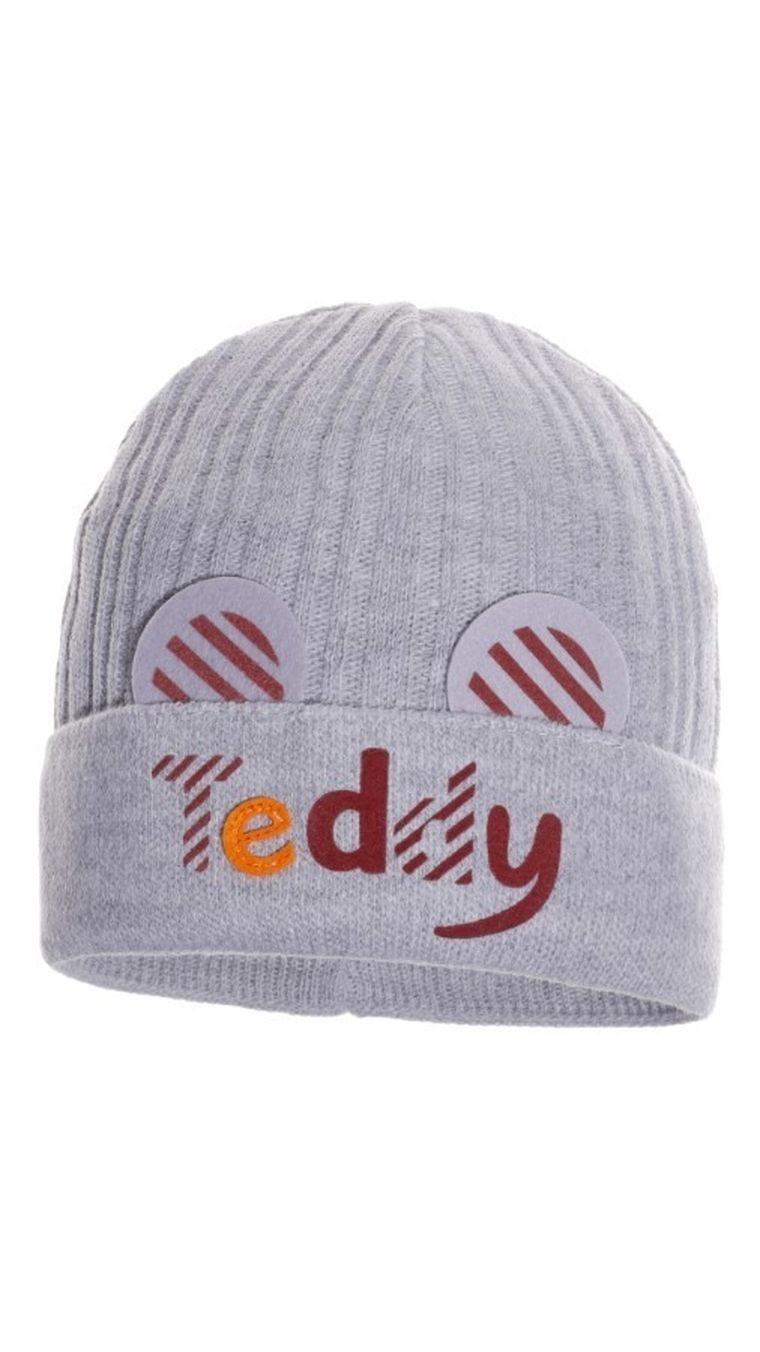 Czapka wiosenna chłopięca, szara, Ambra