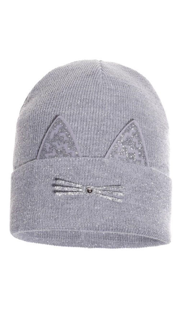 Czapka wiosenna dziewczęca, szara, Ambra