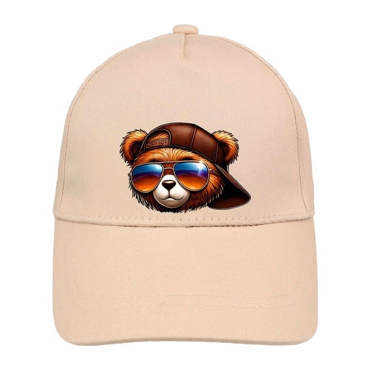 Czapka z daszkiem chłopięca, beżowa, Ambra