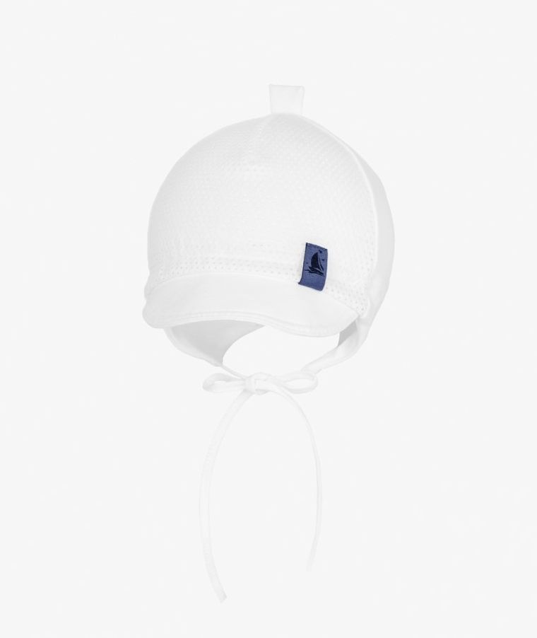 Czapka z daszkiem chłopięca, biała, Iltom