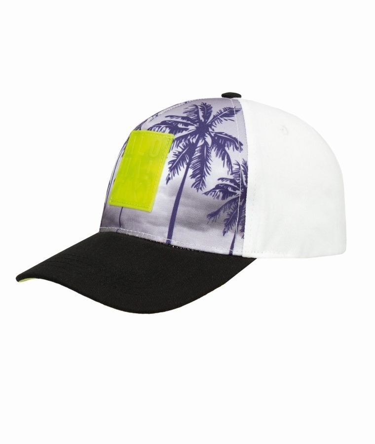 Czapka z daszkiem chłopięca, biała, palmy, Döll