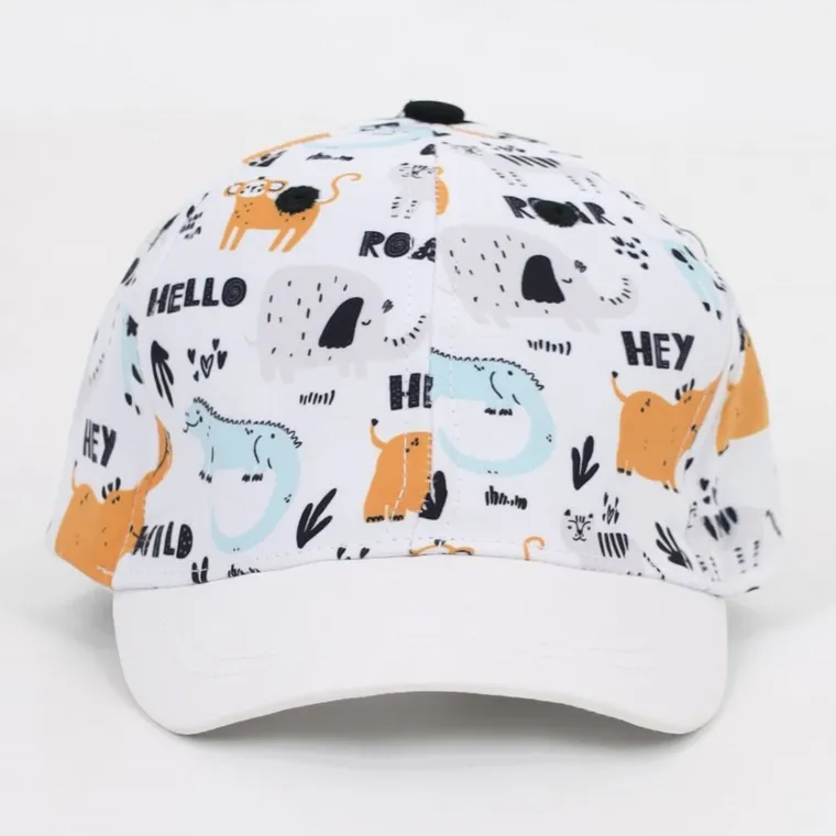 Czapka z daszkiem chłopięca, biała, Yoclub