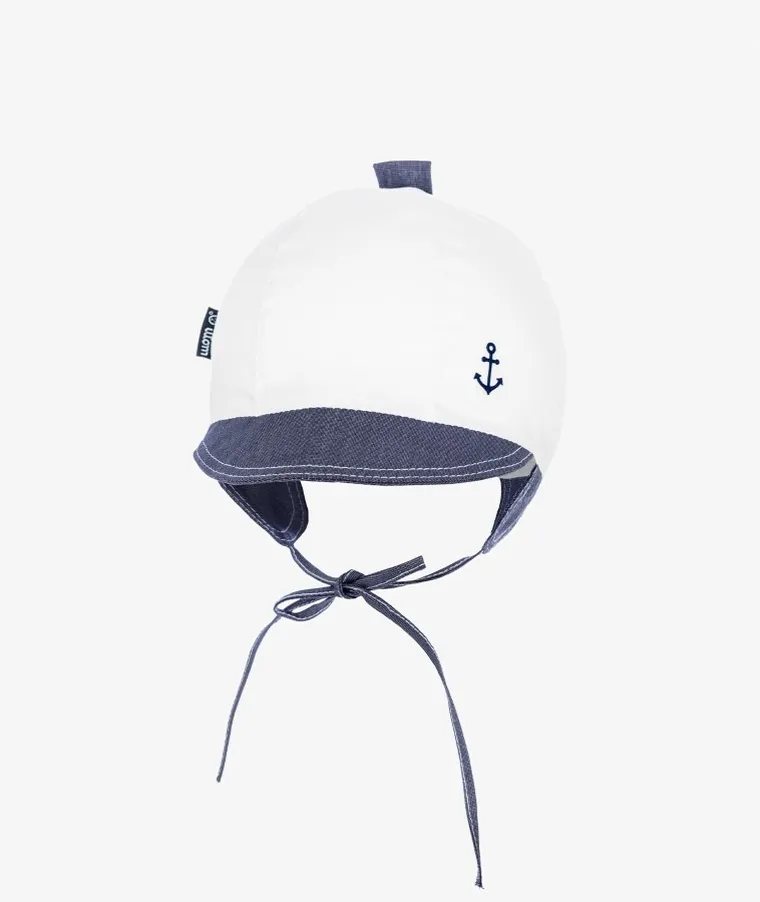 Czapka z daszkiem chłopięca, wiązana, mix, Iltom