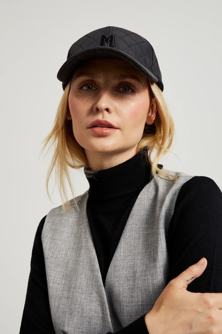 Czapka z daszkiem damska, czarna, Moodo