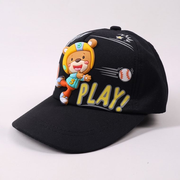 Czapka z daszkiem dziecięca, czarna, Yoclub