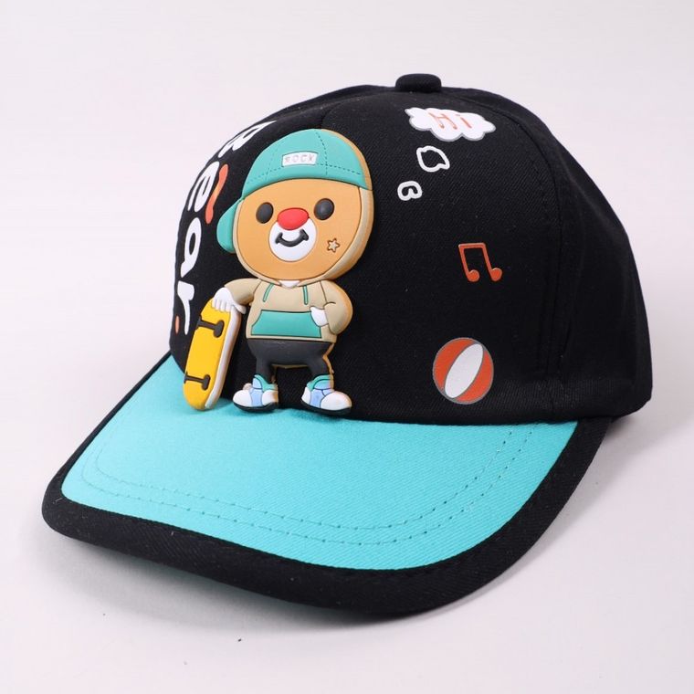 Czapka z daszkiem dziecięca, czarna, Yoclub