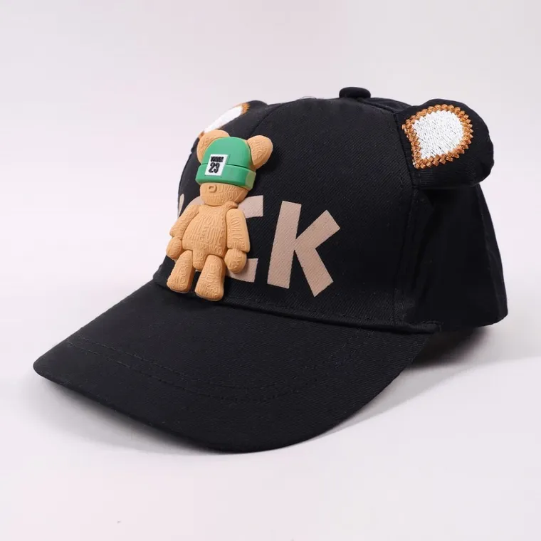 Czapka z daszkiem dziecięca, czarna, Yoclub