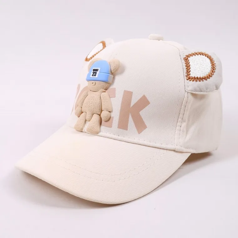 Czapka z daszkiem dziecięca, ecru, Yoclub