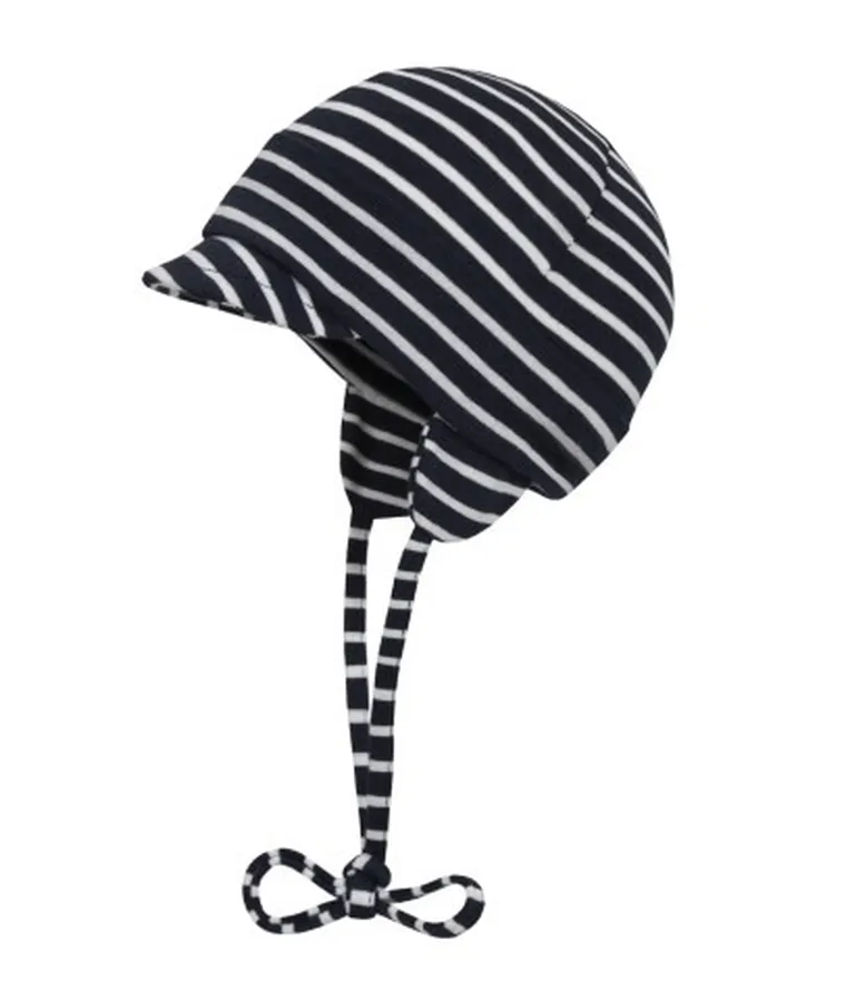 Czapka z daszkiem dziecięca, wiązana, mix, paski, Döll