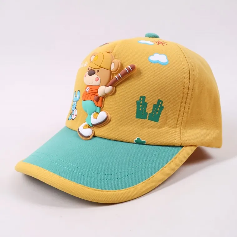 Czapka z daszkiem dziecięca, żółta, Yoclub