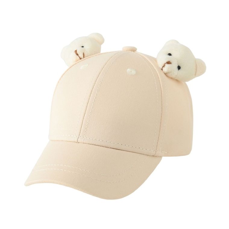 Czapka z daszkiem dziewczęca, beżowa, Be Snazzy