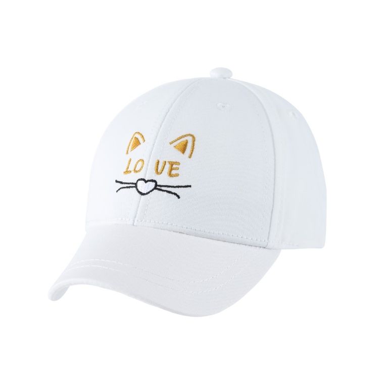 Czapka z daszkiem dziewczęca, biała, Be Snazzy